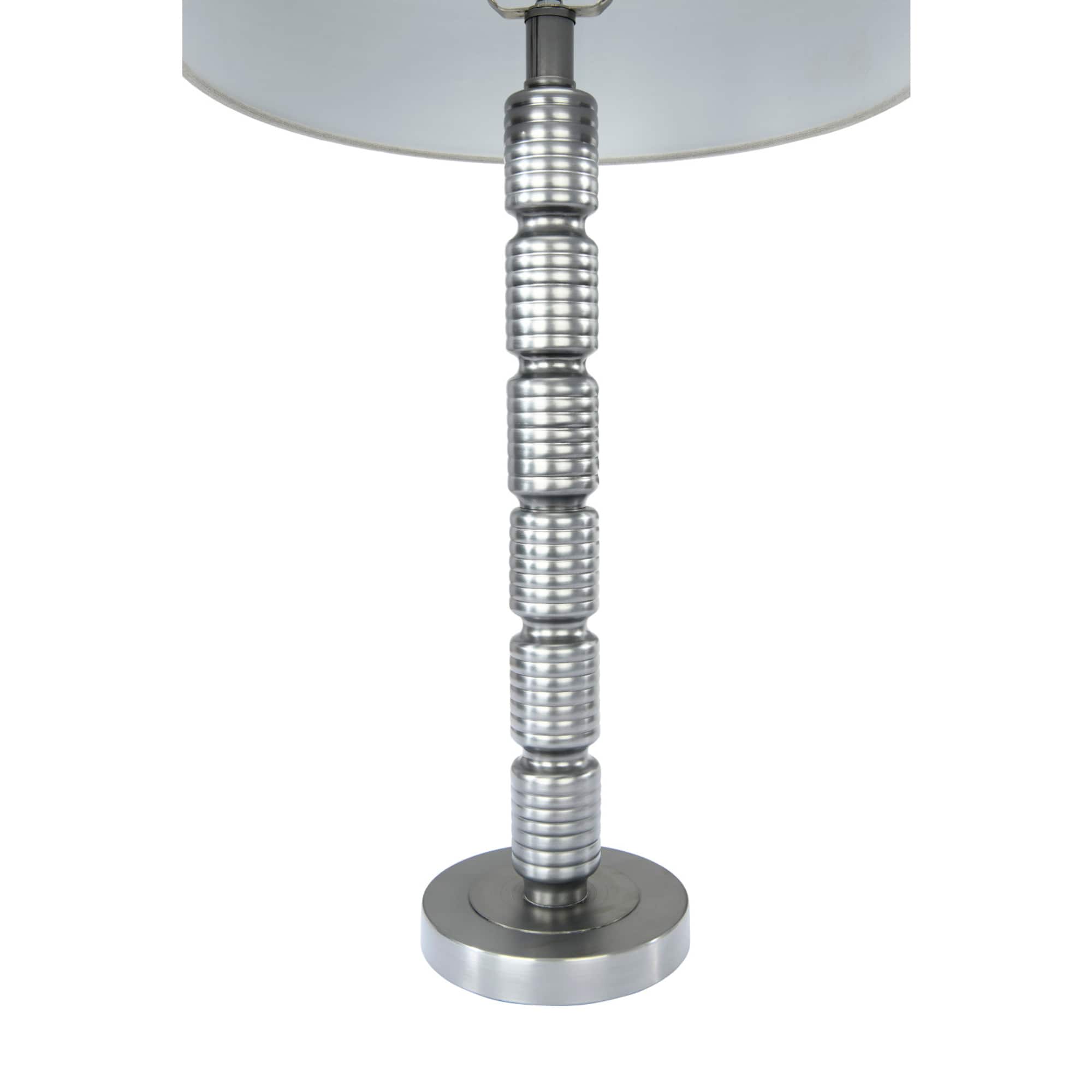 Hello Honey® 28.7" Faceted Aged Pewter Metal Column Table Lamp